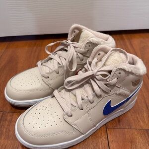 Nike Jordan Kids Sneakers Beige and Blue